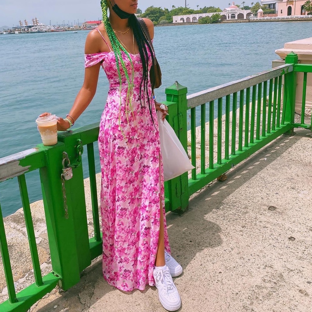 Pink Floral, Maxi, Size 3